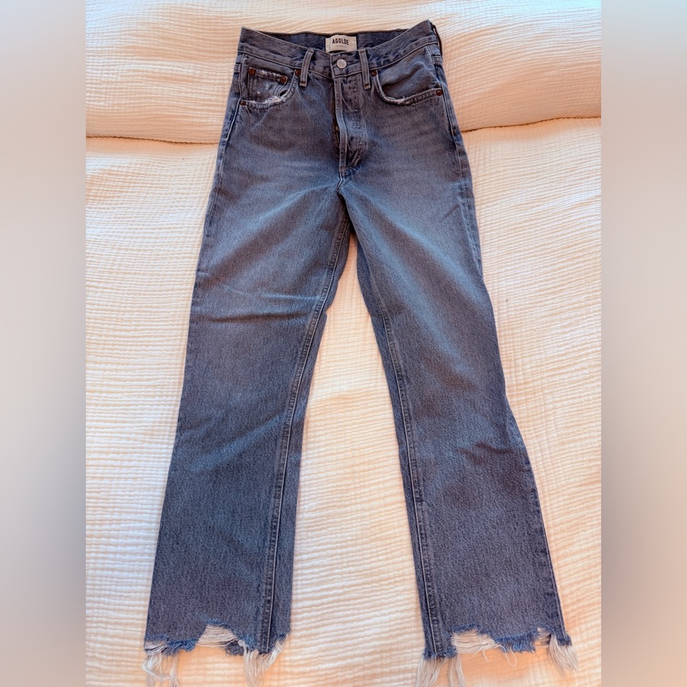 NWOT AGOLDE Riley High Rise Crop Straight Jeans Curio 23